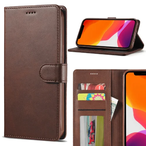 Apple iPhone 15 Plus Book Case Portemonnee Hoesje – Bruin