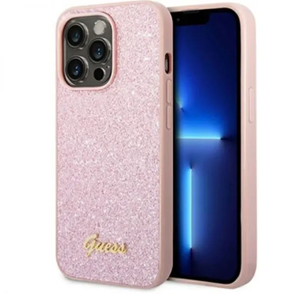 Guess Roze Glitters hoesje Apple iPhone 14 Pro