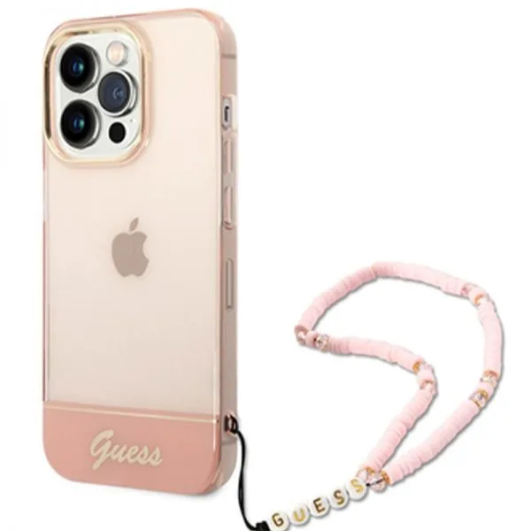 Guess Roze Transparant hoesje Apple iPhone 14 Pro