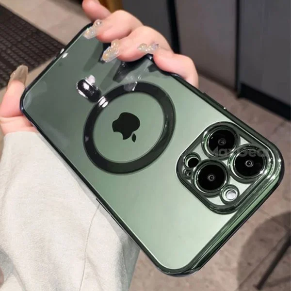 Apple iPhone 15 Pro Max met Camerabescherming Magsafe Groen Hoesje