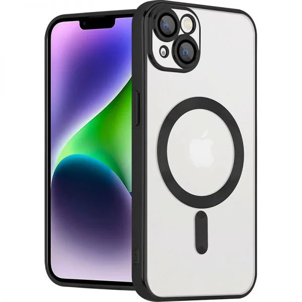 Apple iPhone 14 Camerabescherming Magsafe Zwart Hoesje