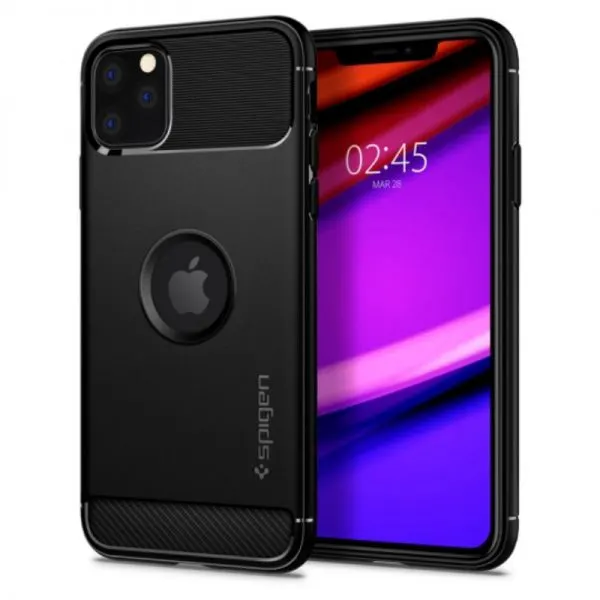 Apple iPhone 12 / 12 Pro Zwart Spigen hoesje Case