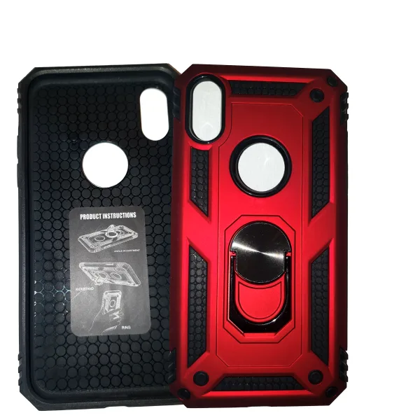 Apple iPhone XSMax Luxe Extreem Stevige Anti shock hoesje – Magnetisch voor autohouder met Ring Kickstand