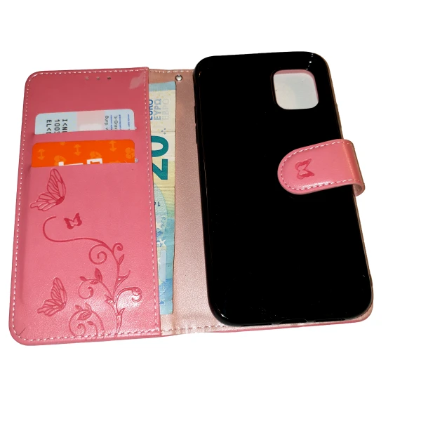 Apple iPhone 11 pro Roze Magneet boek hoesje met extra vakjes voor pasjes