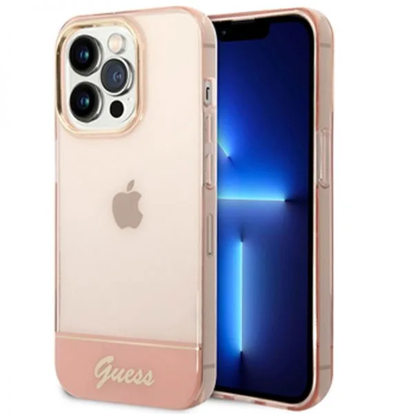 Guess Roze Transparant hoesje Apple iPhone 14 Pro Max