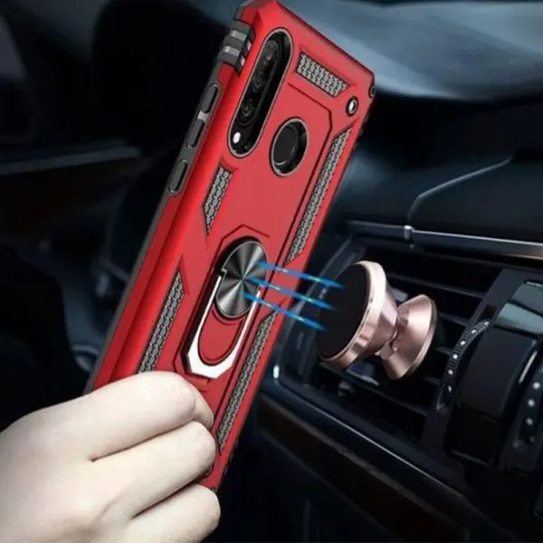 Apple iPhone XS Max backcover rood hoesje Ring Kickstand